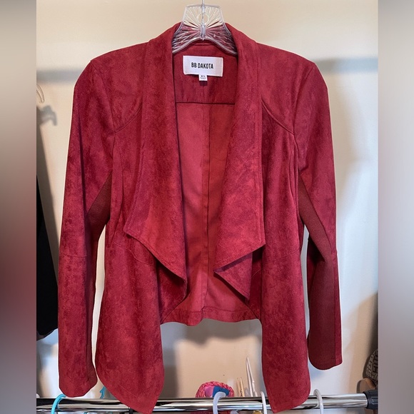 XS BB DAKOTA Womens Faux Suede Open Front Jacket - Picture 3 of 9